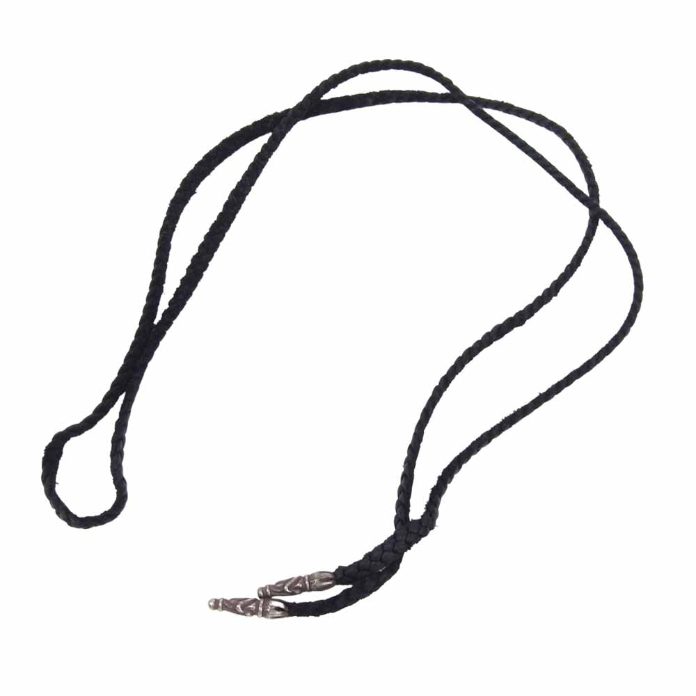 CHROME HEARTS クロムハーツ（原本無） TINY LEATHER BRAID タイニーレザーブレード スクロール ボロチップ ブラック系【中古】