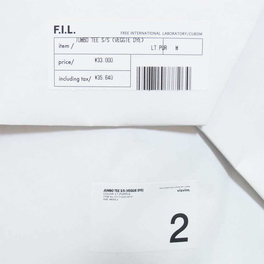 VISVIM ビズビム 17SS 0117105010013 JUMBO TEE S/S ジャンボ Tシャツ 半袖 パープル系 2【中古】