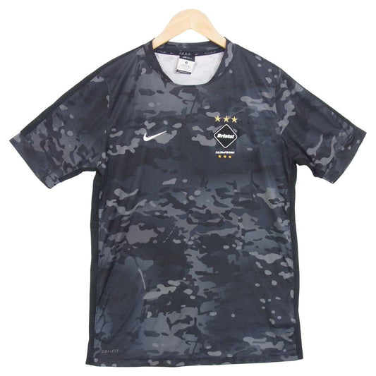 F.C.R.B. エフシーアールビー 15SS DRI-FIT FLASH TOP カモ柄 ゲーム シャツ プリント 黒灰系 M【中古】