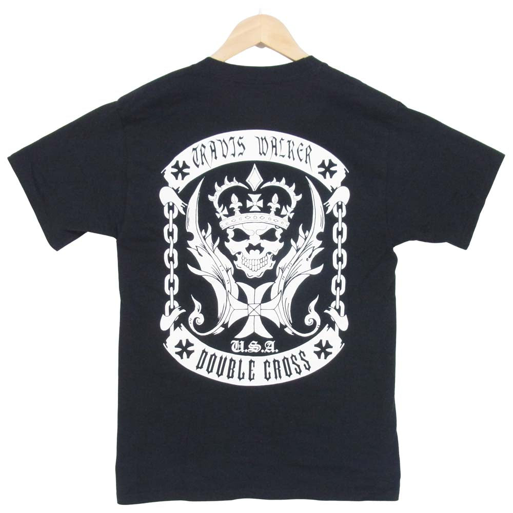 TRAVIS WALKER トラヴィスワーカー プリント 半袖 Hanes ボディ Tシャツ スカル ブラック系 S【中古】