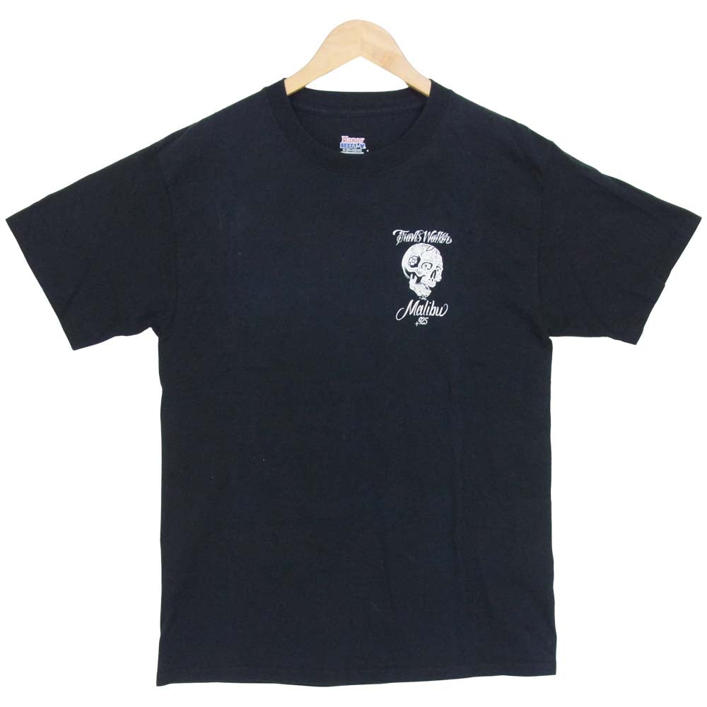 TRAVIS WALKER トラヴィスワーカー HANES BEEFY ボディ プリント 半袖 Tシャツ ダークネイビー系 M【中古】
