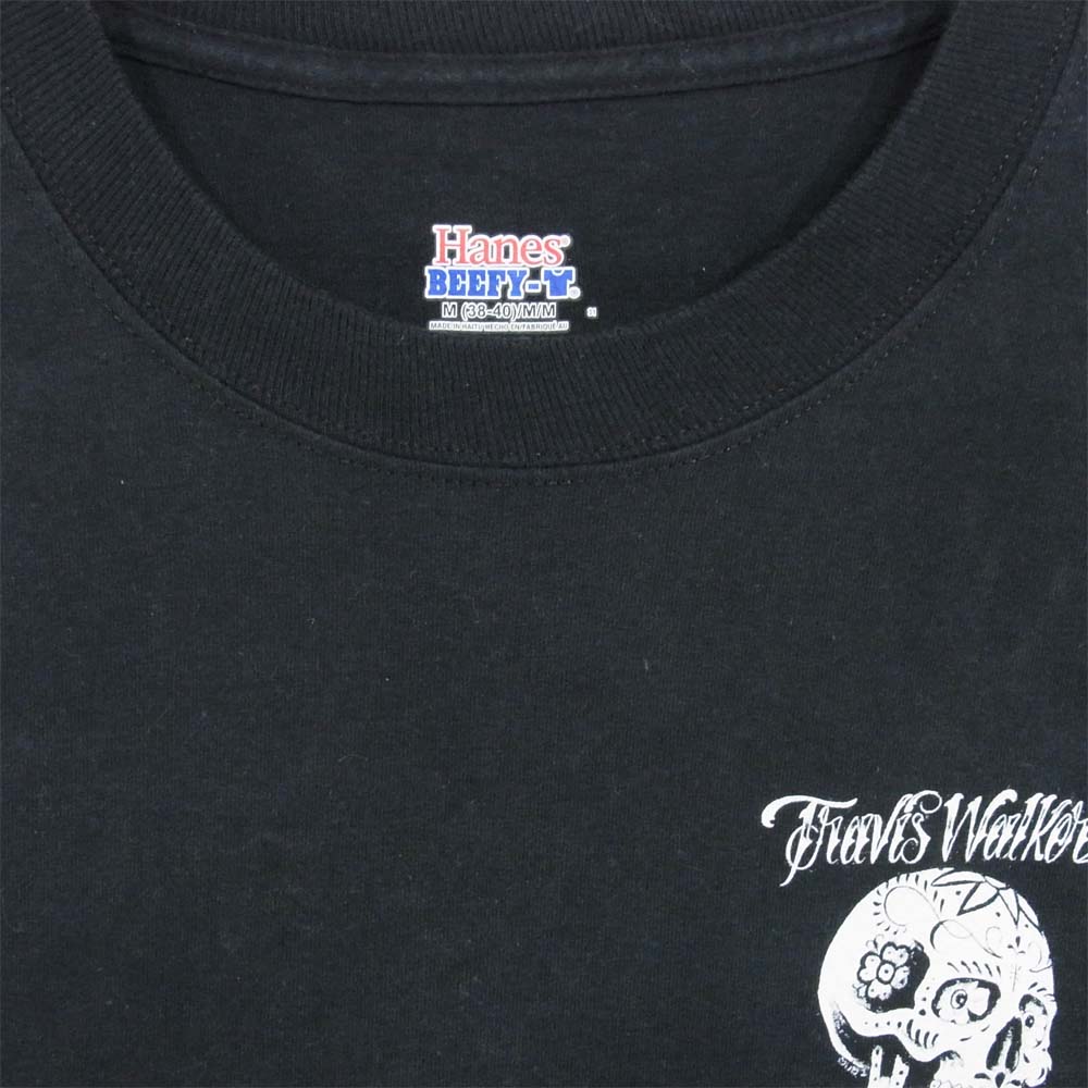 TRAVIS WALKER トラヴィスワーカー HANES BEEFY ボディ プリント 半袖 Tシャツ ダークネイビー系 M【中古】