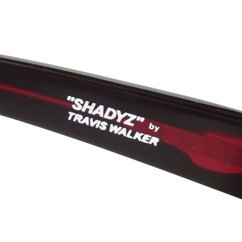 TRAVIS WALKER トラヴィスワーカー SG001TW 販売証明カード付属 SHADYZ スクエア サングラス 黒赤系 55□105 134【中古】