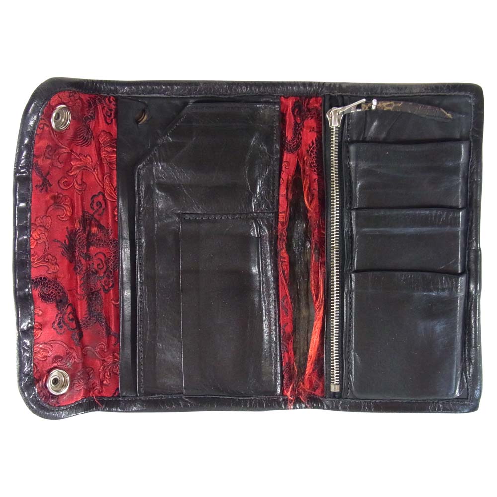 TRAVIS WALKER トラヴィスワーカー Large 3 Fold Wallet ラージ 3ホールド ウォレット カスタム 財布 ブラック系【中古】