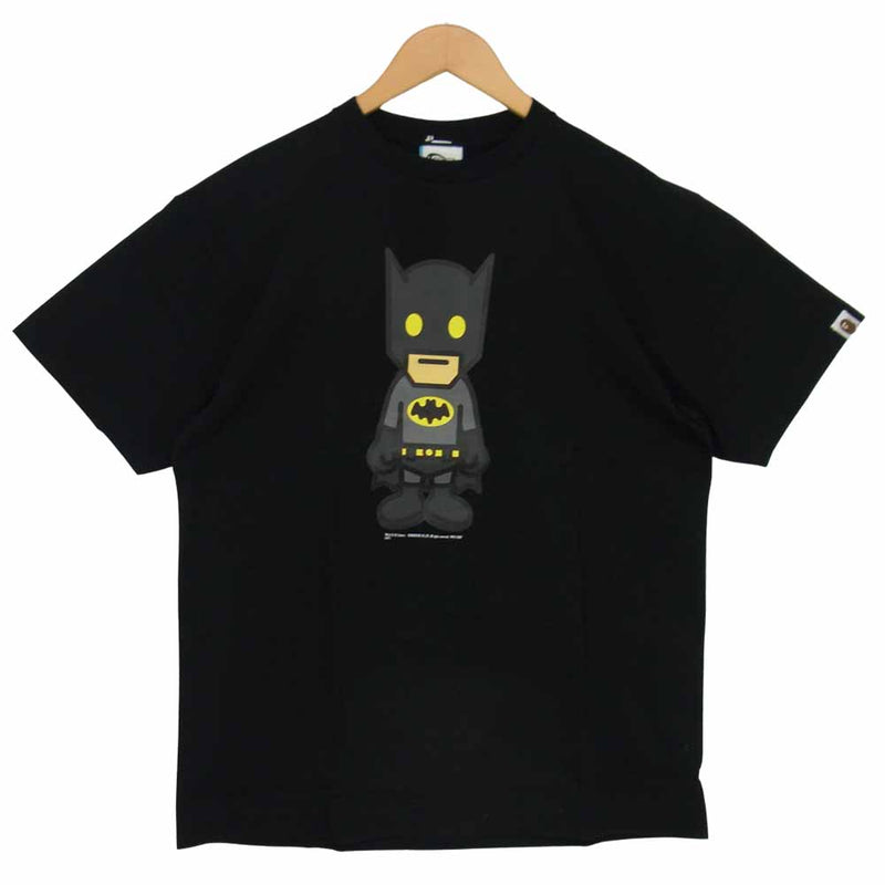 A BATHING APE アベイシングエイプ DC コミックス バットマン プリント Tシャツ ブラック系 L【美品】【中古】