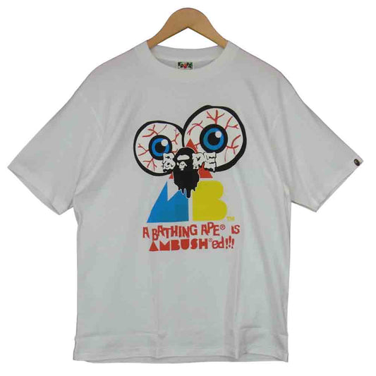 A BATHING APE アベイシングエイプ 110-035 AMBUSH アンブッシュ プリント Tシャツ ホワイト系 L【極上美品】【中古】