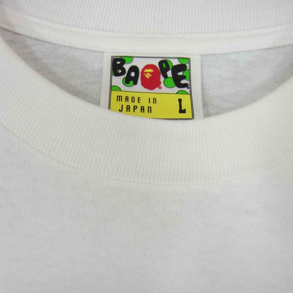 A BATHING APE アベイシングエイプ MTE-23001 プリント Tシャツ ホワイト系 L【極上美品】【中古】