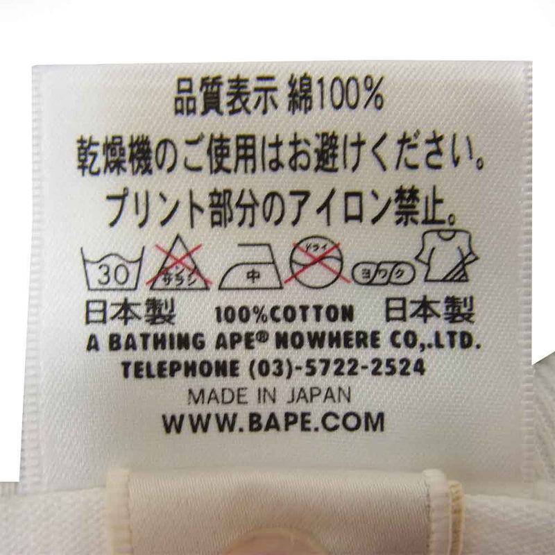 A BATHING APE アベイシングエイプ MTE-23001 プリント Tシャツ ホワイト系 L【極上美品】【中古】