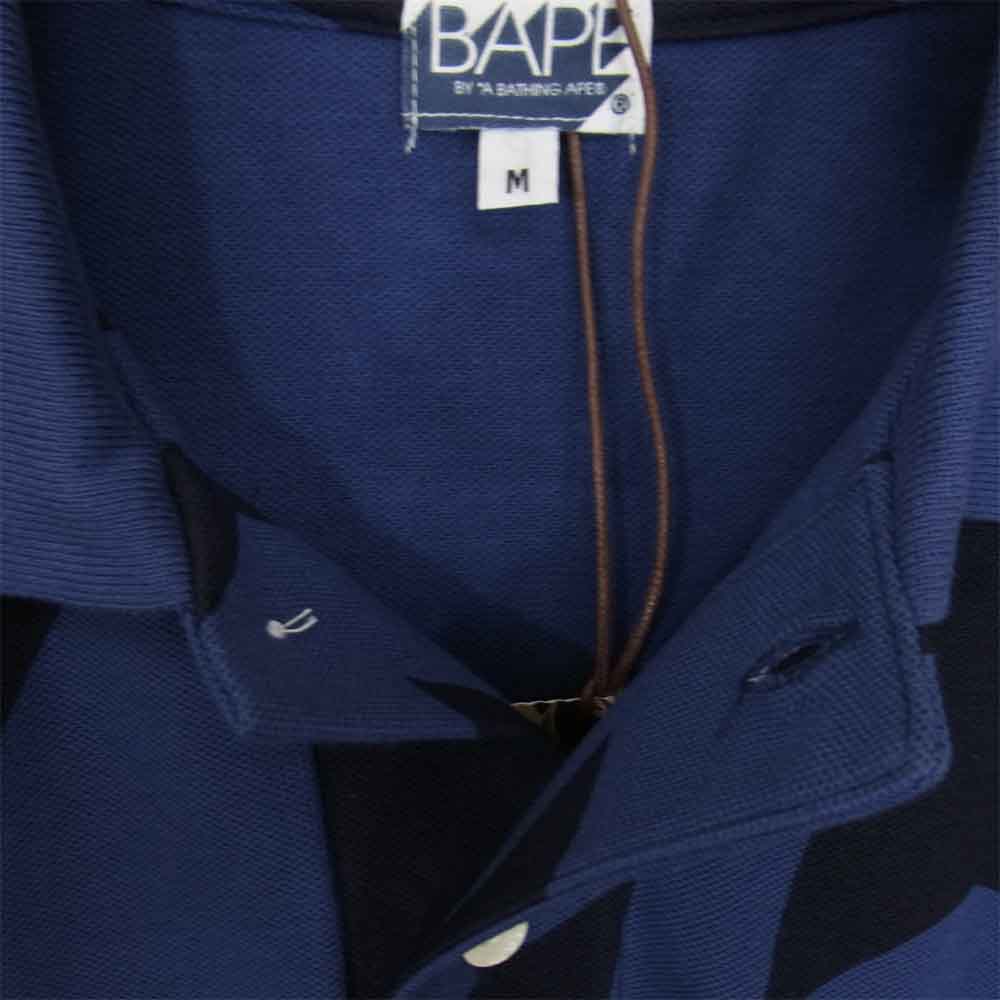 A BATHING APE アベイシングエイプ スター 星 ポロシャツ ネイビー系 M【新古品】【未使用】【中古】