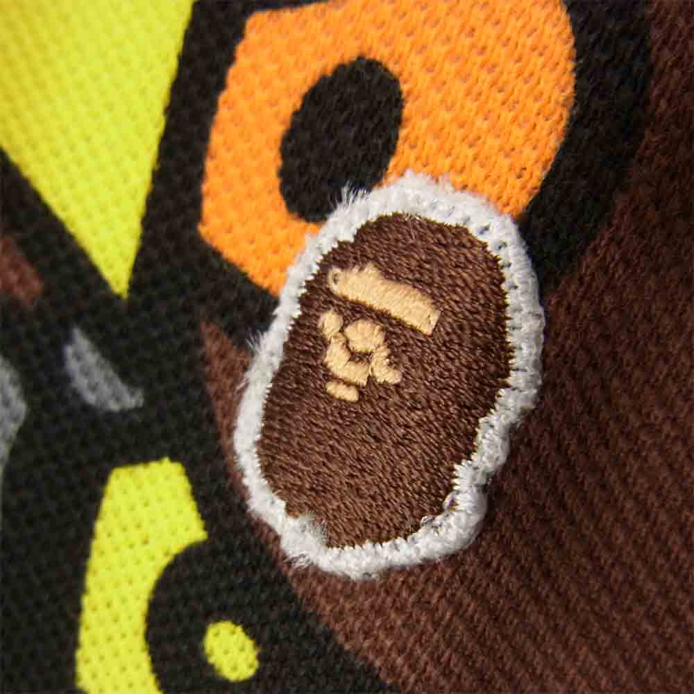 A BATHING APE アベイシングエイプ アニマル マイロ 総柄 ポロシャツ マルチカラー系 L【新古品】【未使用】【中古】