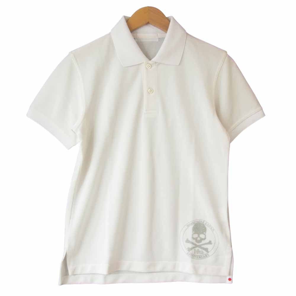 mastermind JAPAN マスターマインドジャパン MS-TS21-54 国内正規品 10th Anniversary 10周年記念 ポロシャツ ホワイト系 S【美品】【中古】