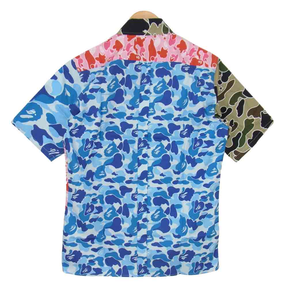 A BATHING APE アベイシングエイプ エイプカモ クレイジーパターン 迷彩 半袖 シャツ マルチカラー系 L【新古品】【未使用】【中古】