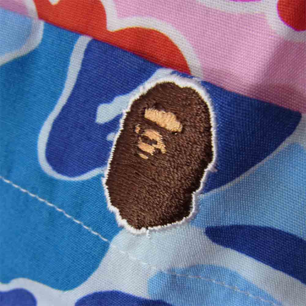 A BATHING APE アベイシングエイプ エイプカモ クレイジーパターン 迷彩 半袖 シャツ マルチカラー系 L【新古品】【未使用】【中古】