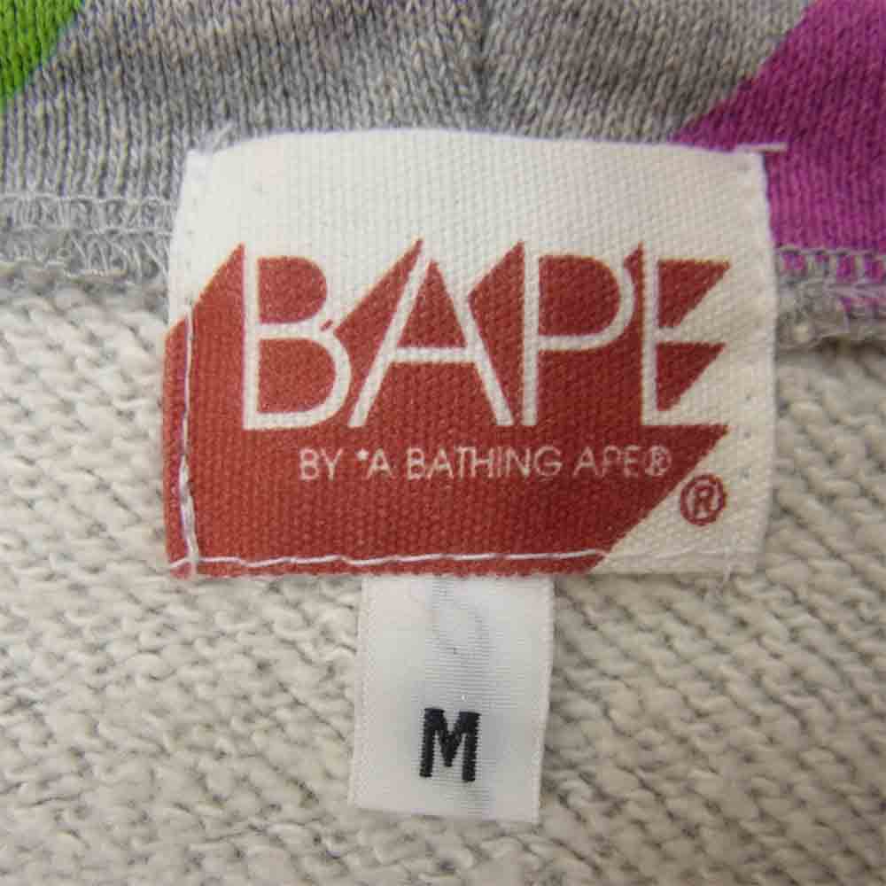 A BATHING APE アベイシングエイプ Multi Color STAR PARKA マルチカラー スターパーカー グレー系 M【美品】【中古】