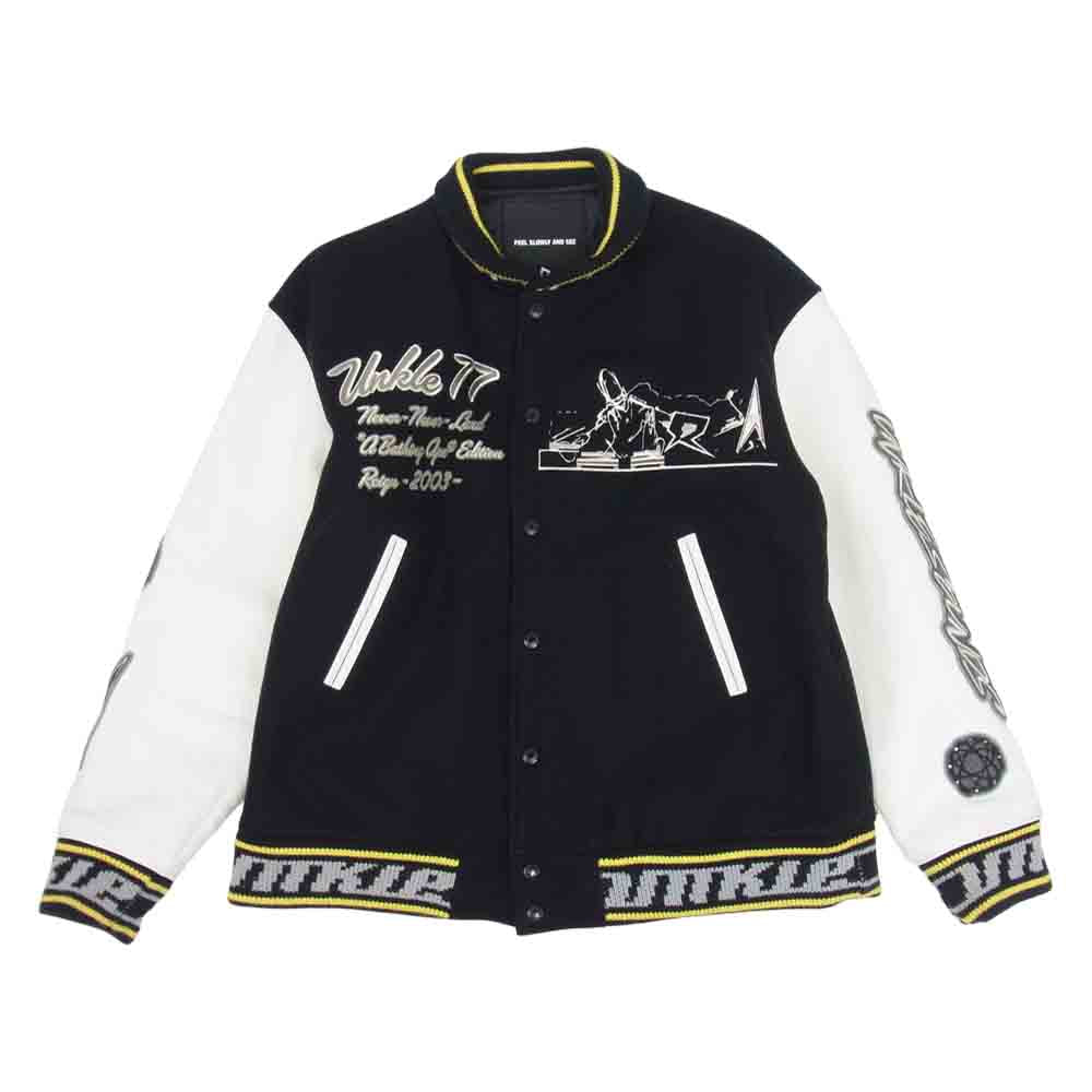 A BATHING APE アベイシングエイプ × FUTURA フューチュラ ×UNKLE アンクル コラボ スタジャン  ブラック系 オフホワイト系 L【中古】
