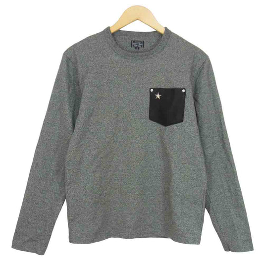 schott ショット 3143092 レザーポケット ワンスター 長袖 Tシャツ グレー系 S【中古】