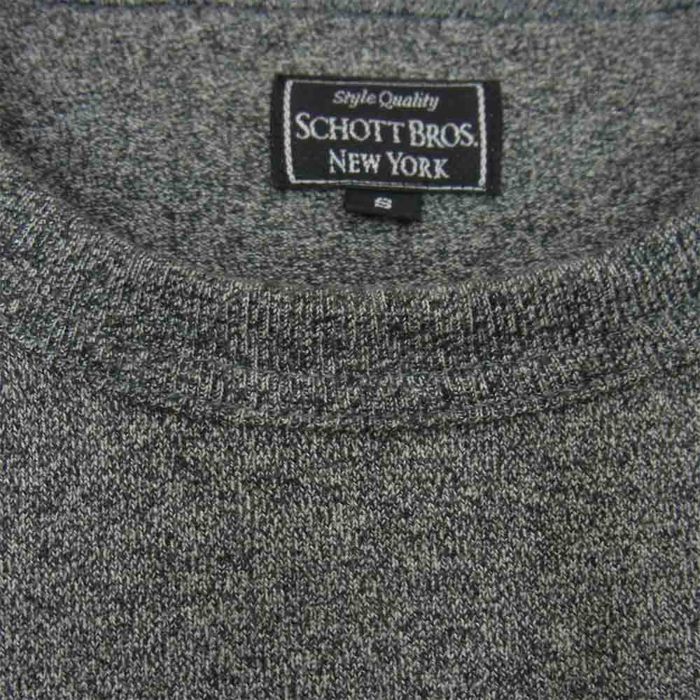 schott ショット 3143092 レザーポケット ワンスター 長袖 Tシャツ グレー系 S【中古】