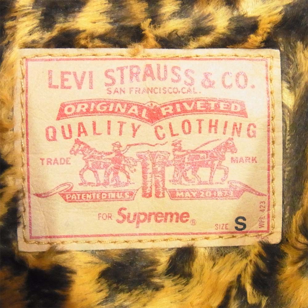 Supreme シュプリーム 12AW × Levis リーバイス Leopard Denim Jacket レオパード デニム ジャケット インディゴブルー系 S【中古】