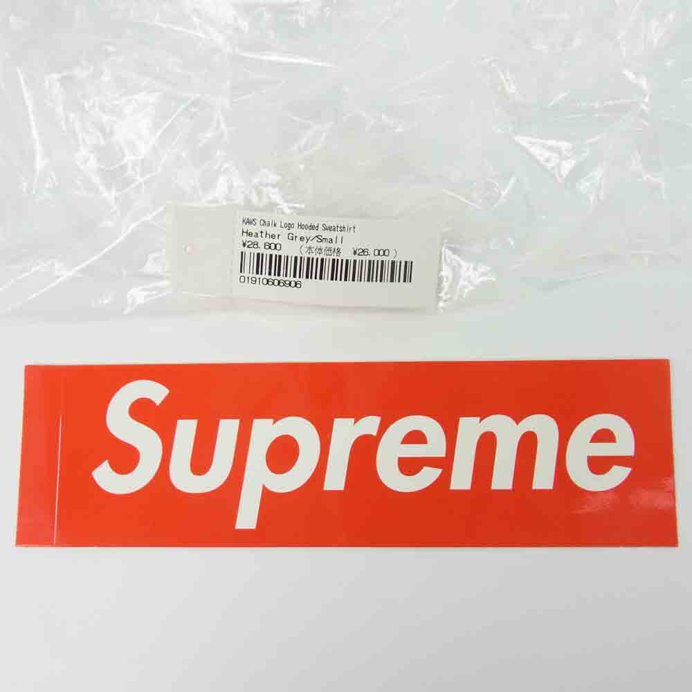 Supreme シュプリーム 21SS KAWS Chalk Logo Hooded Sweatshirt カウズ チョーク ボックスロゴ パーカー  グレー系 S【美品】【中古】