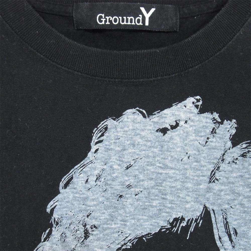 Yohji Yamamoto ヨウジヤマモト GD-T42-058 GroundY グランドワイ open your side L/S TEE ロンT ブラック系 3【中古】