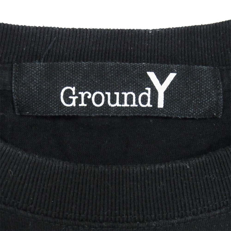 Yohji Yamamoto ヨウジヤマモト GD-T42-058 GroundY グランドワイ open your side L/S TEE ロンT ブラック系 3【中古】