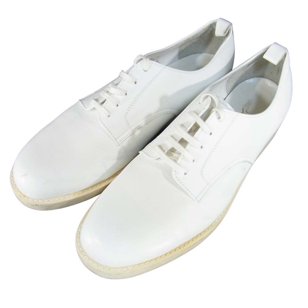 COMME des GARCONS コムデギャルソン レザー プレーントゥ シューズ 日本製 ホワイト系 24.5cm【中古】