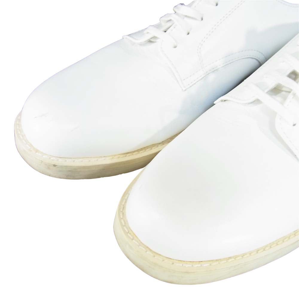 COMME des GARCONS コムデギャルソン レザー プレーントゥ シューズ 日本製 ホワイト系 24.5cm【中古】