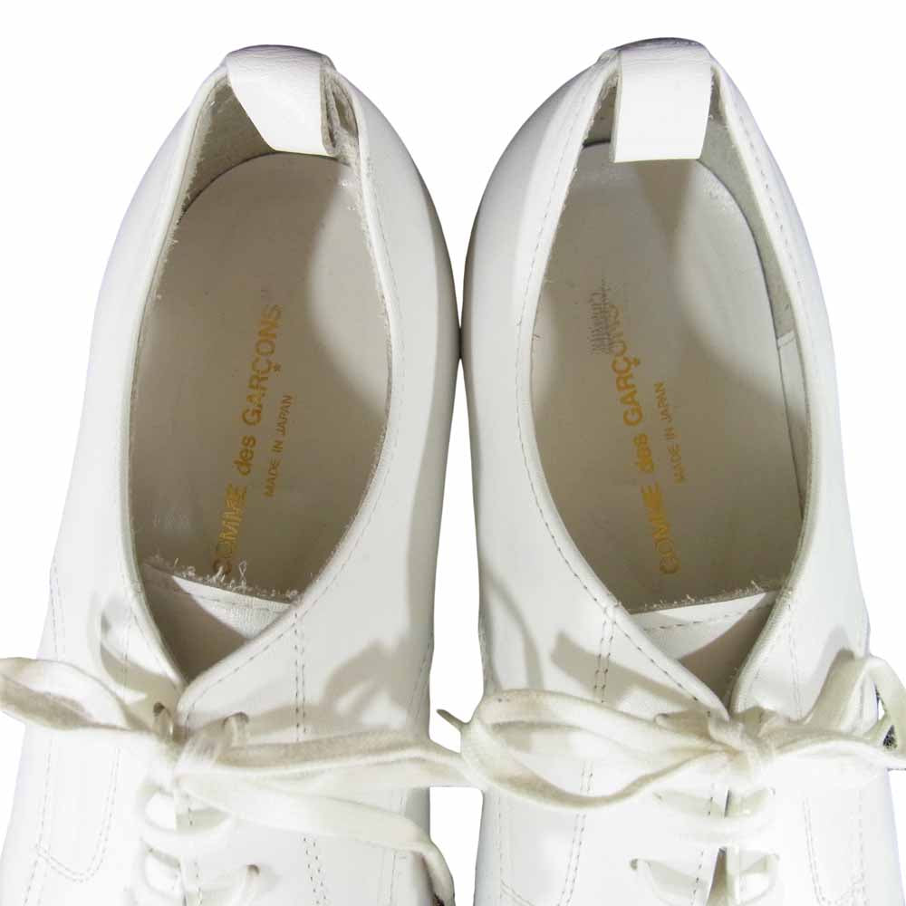 COMME des GARCONS コムデギャルソン レザー プレーントゥ シューズ 日本製 ホワイト系 24.5cm【中古】