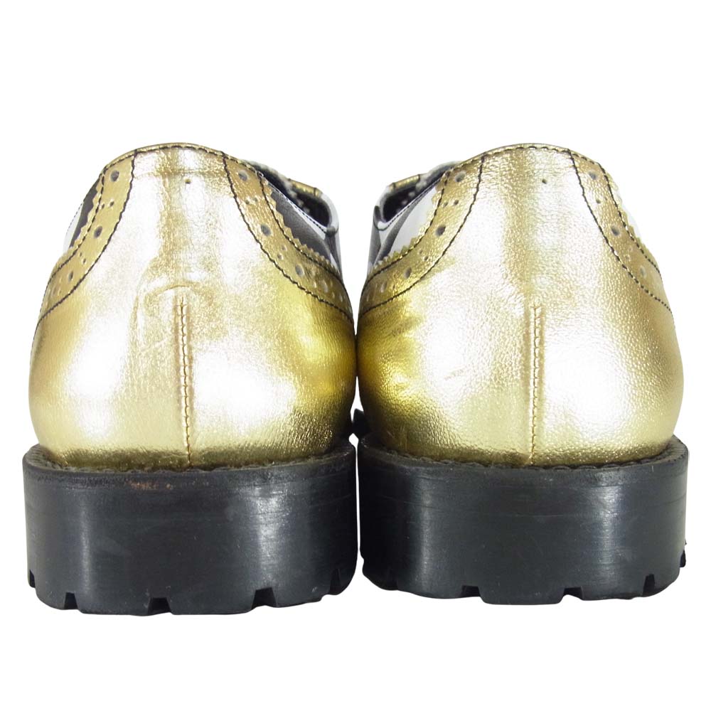 COMME des GARCONS HOMME PLUS コムデギャルソンオムプリュス 13SS ドット シューズ 日本製 黒白金系 25cm【中古】