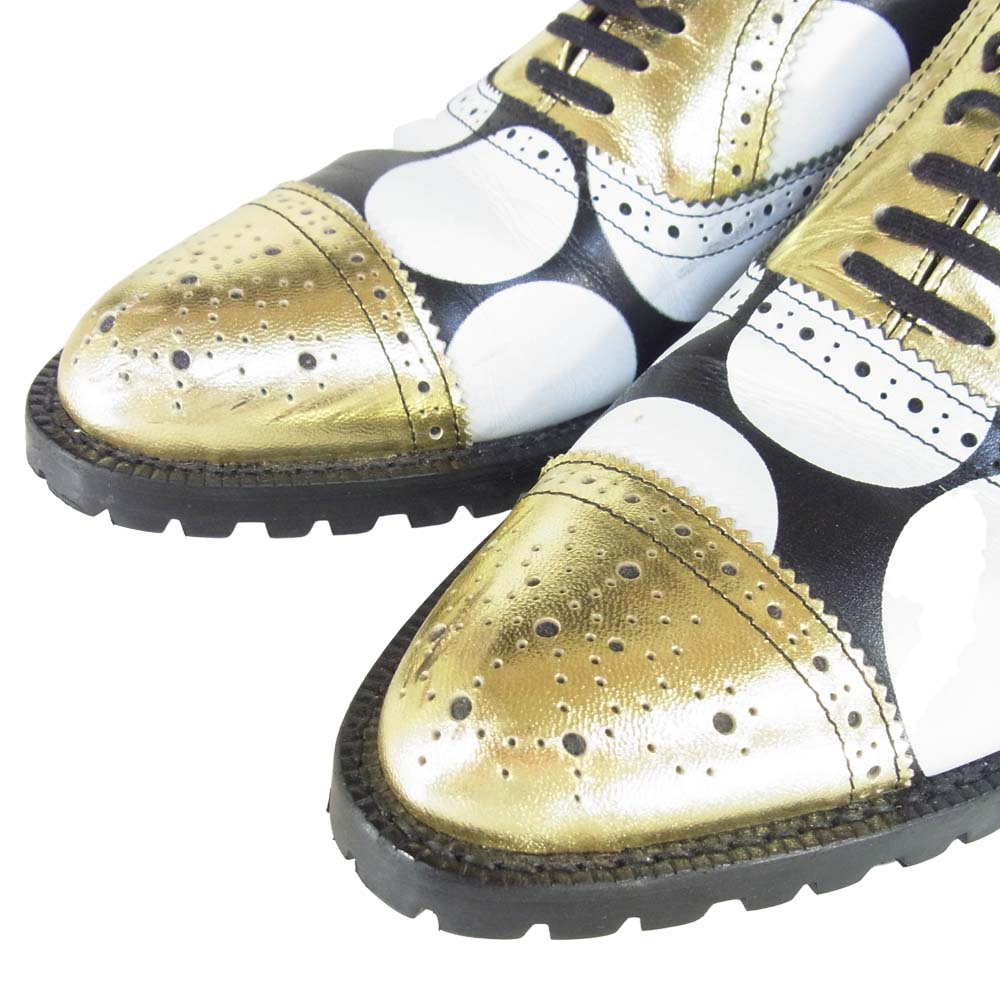 COMME des GARCONS HOMME PLUS コムデギャルソンオムプリュス 13SS ドット シューズ 日本製 黒白金系 25cm【中古】