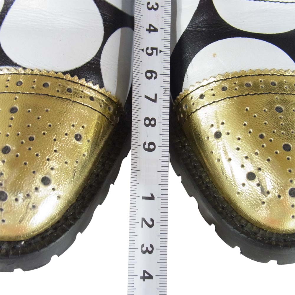 COMME des GARCONS HOMME PLUS コムデギャルソンオムプリュス 13SS ドット シューズ 日本製 黒白金系 25cm【中古】