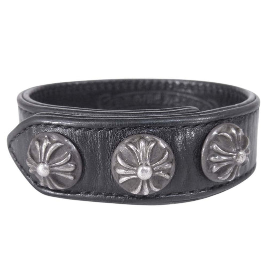 CHROME HEARTS クロムハーツ（原本無） 3BTN 2SNP 3ボタン 2スナップ ブレスレット ブラック系【中古】