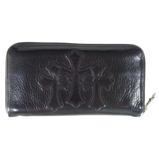 CHROME HEARTS クロムハーツ（原本有） RFC F ZIP 3セメタリー クロス ジップ ウォレット ブラック系【中古】
