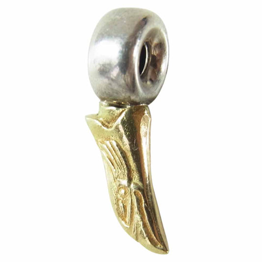 タディアンドキング K18 イーグルヘッド 無垢 SV ビーズ シルバー系×ゴールド系【中古】