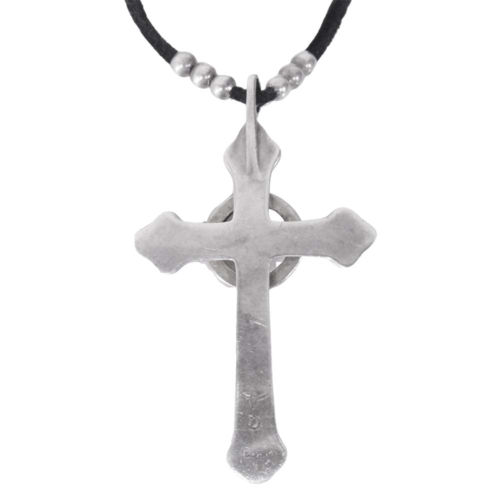 タディアンドキング ラージクロス レギュラー ホイール 銀縄 ターコイズ ネックレス シルバー系【中古】