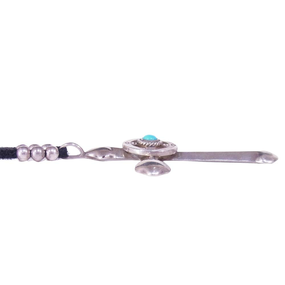 タディアンドキング ラージクロス レギュラー ホイール 銀縄 ターコイズ ネックレス シルバー系【中古】