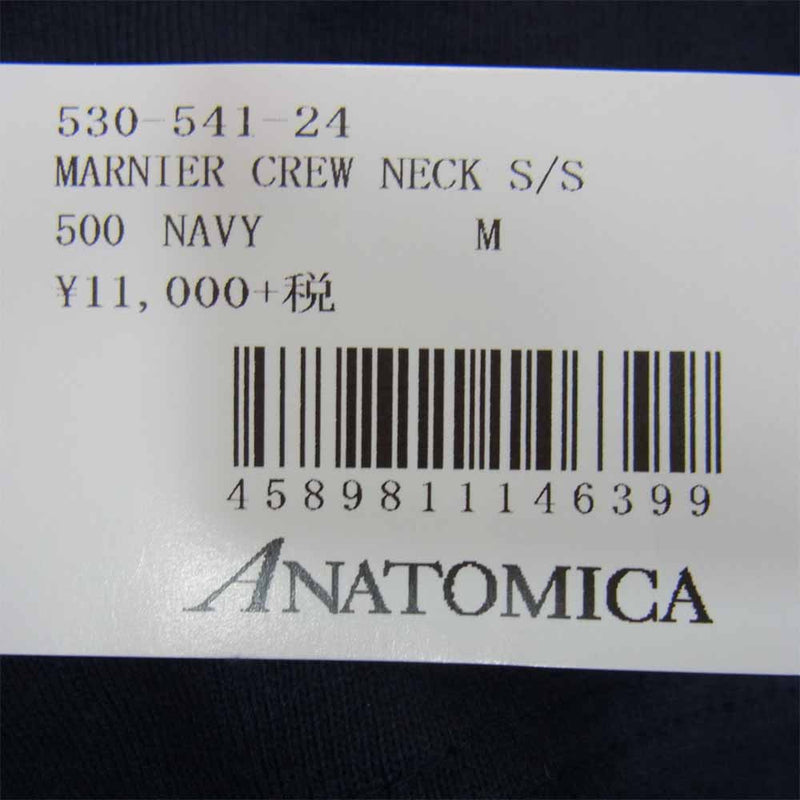 アナトミカ 530-541-24 MARNIER CREW NECK S/S マリナー クルーネック Tシャツ  ネイビー系 M【新古品】【未使用】【中古】