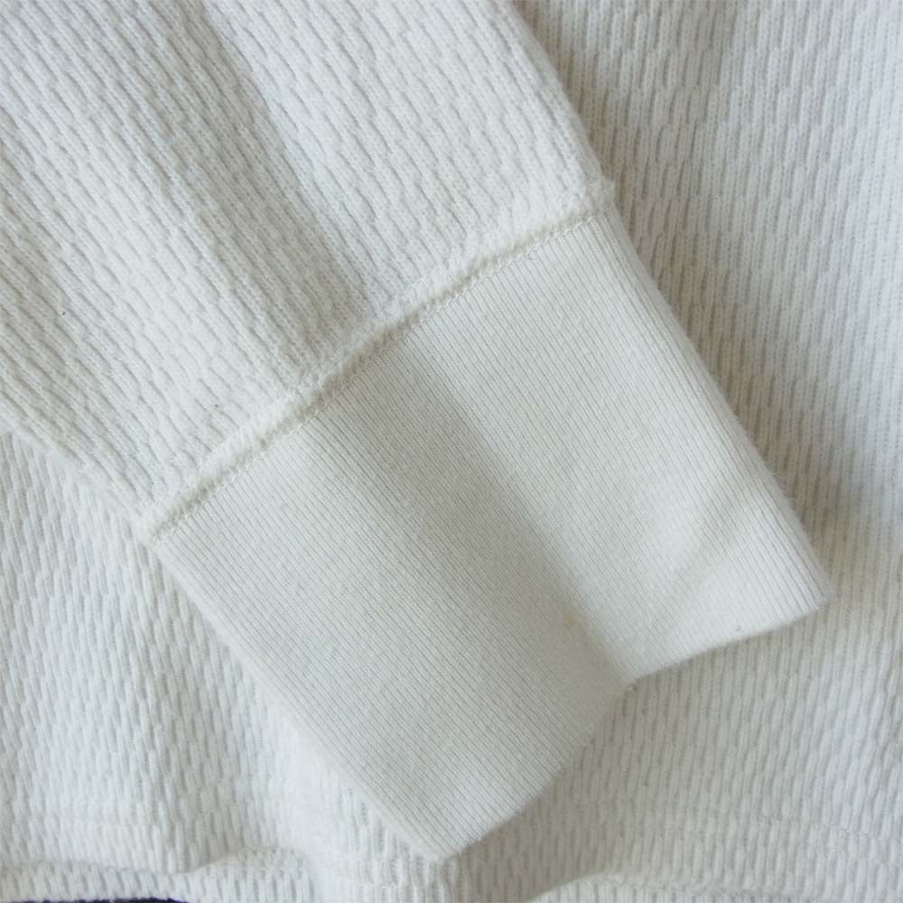 THE FLAT HEAD ザフラットヘッド RJB サーマル Vネック プリント ロングスリーブ Tシャツ ロンT ホワイト系 38【中古】