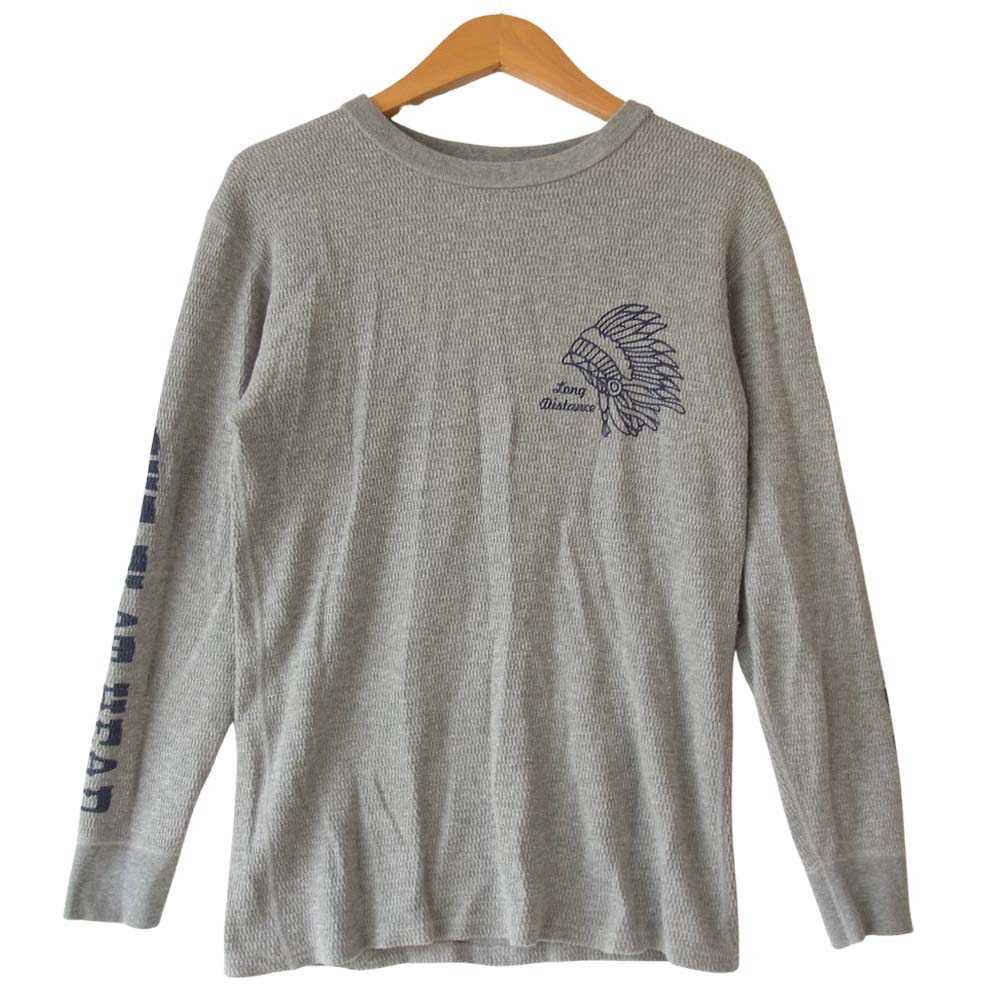 THE FLAT HEAD ザフラットヘッド サーマル プリント ロングスリーブ Tシャツ ロンT グレー系 38【中古】
