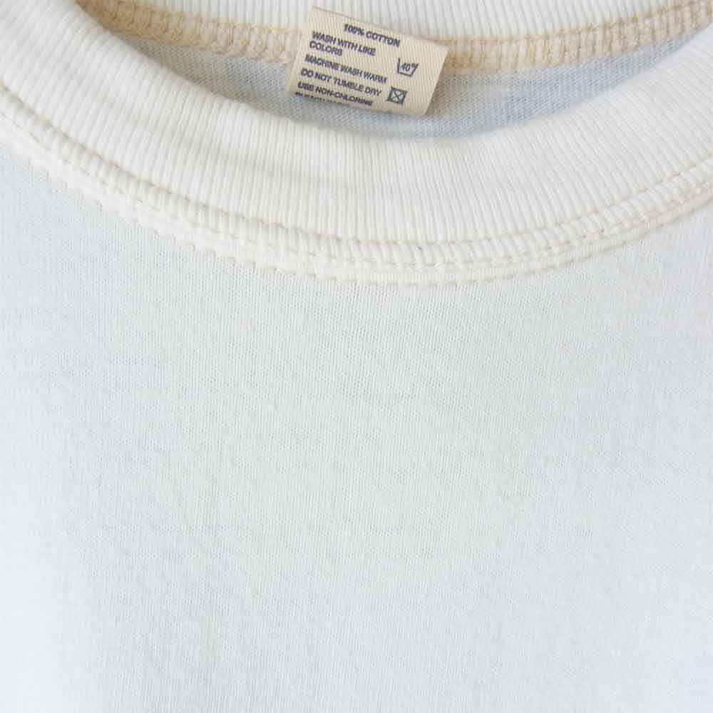 THE FLAT HEAD ザフラットヘッド プリント ロングスリーブ Tシャツ ロンT ホワイト系 38【中古】