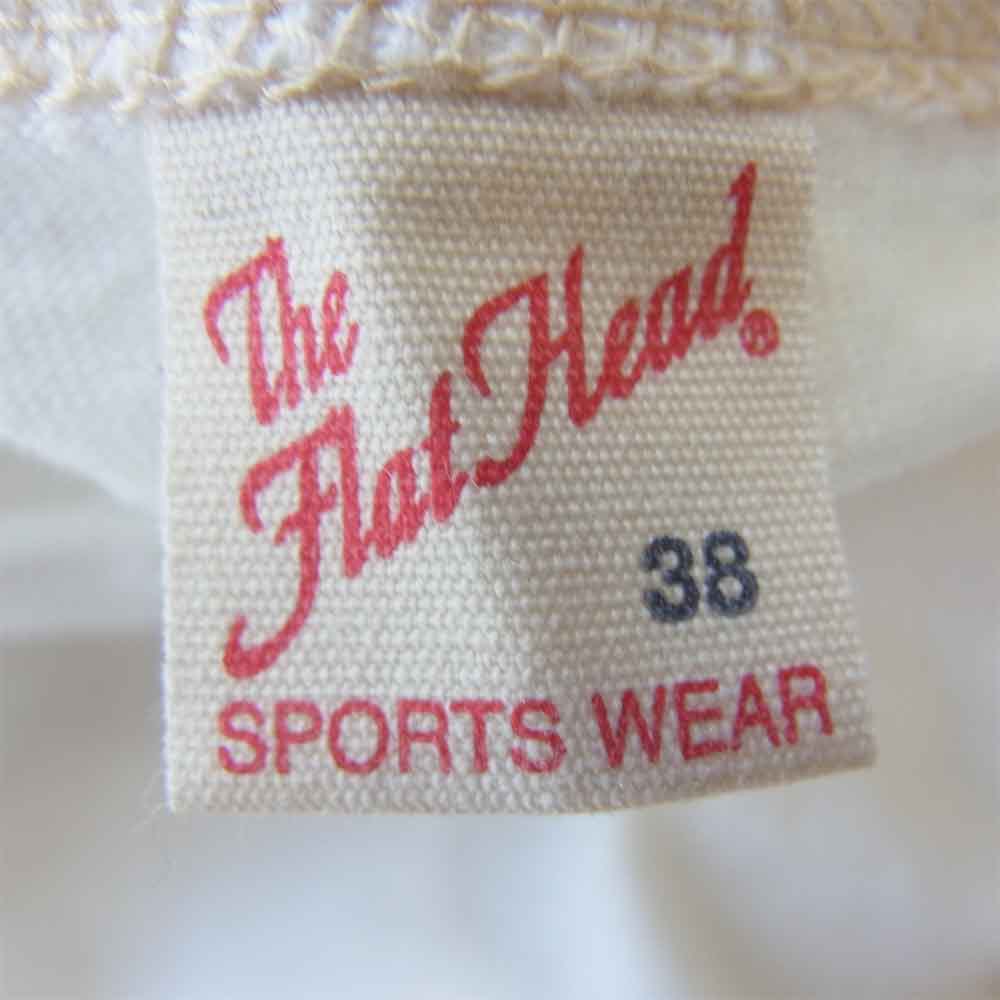 THE FLAT HEAD ザフラットヘッド プリント ロングスリーブ Tシャツ ロンT ホワイト系 38【中古】