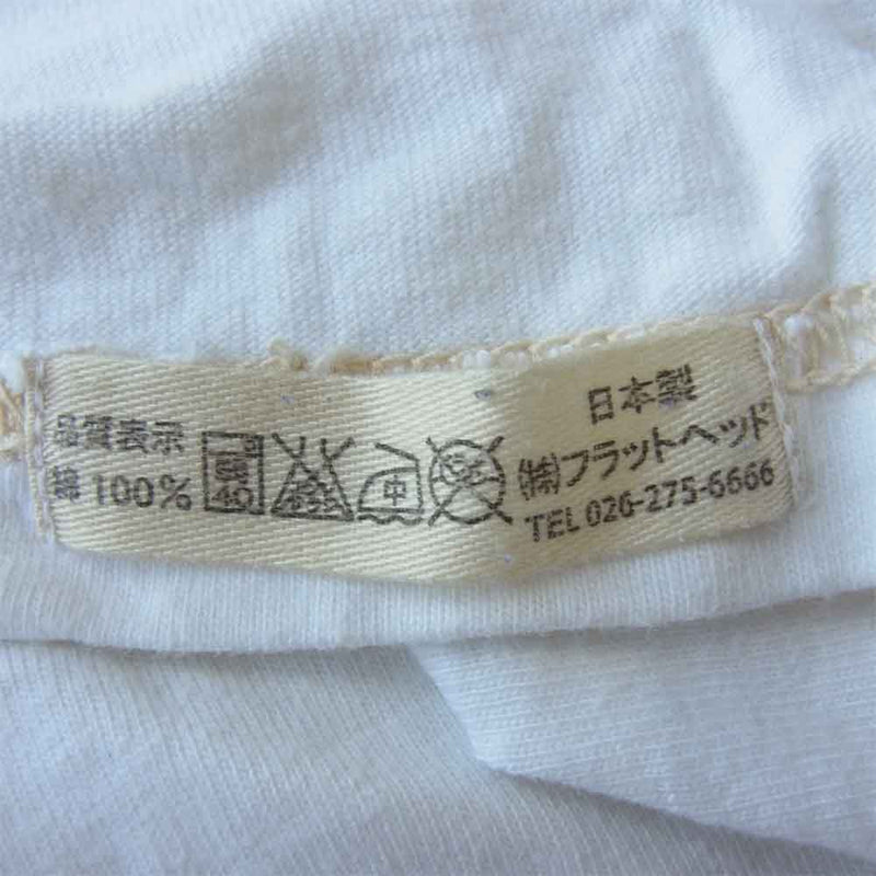 THE FLAT HEAD ザフラットヘッド プリント ロングスリーブ Tシャツ ロンT ホワイト系 38【中古】
