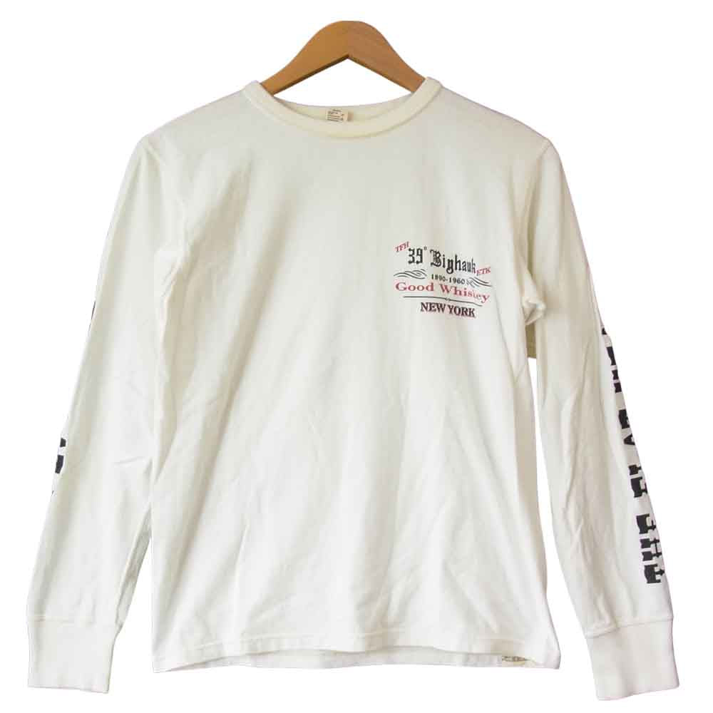THE FLAT HEAD ザフラットヘッド プリント ロングスリーブ Tシャツ ロンT ホワイト系 38【中古】