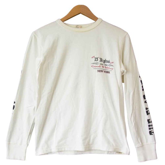 THE FLAT HEAD ザフラットヘッド プリント ロングスリーブ Tシャツ ロンT ホワイト系 38【中古】