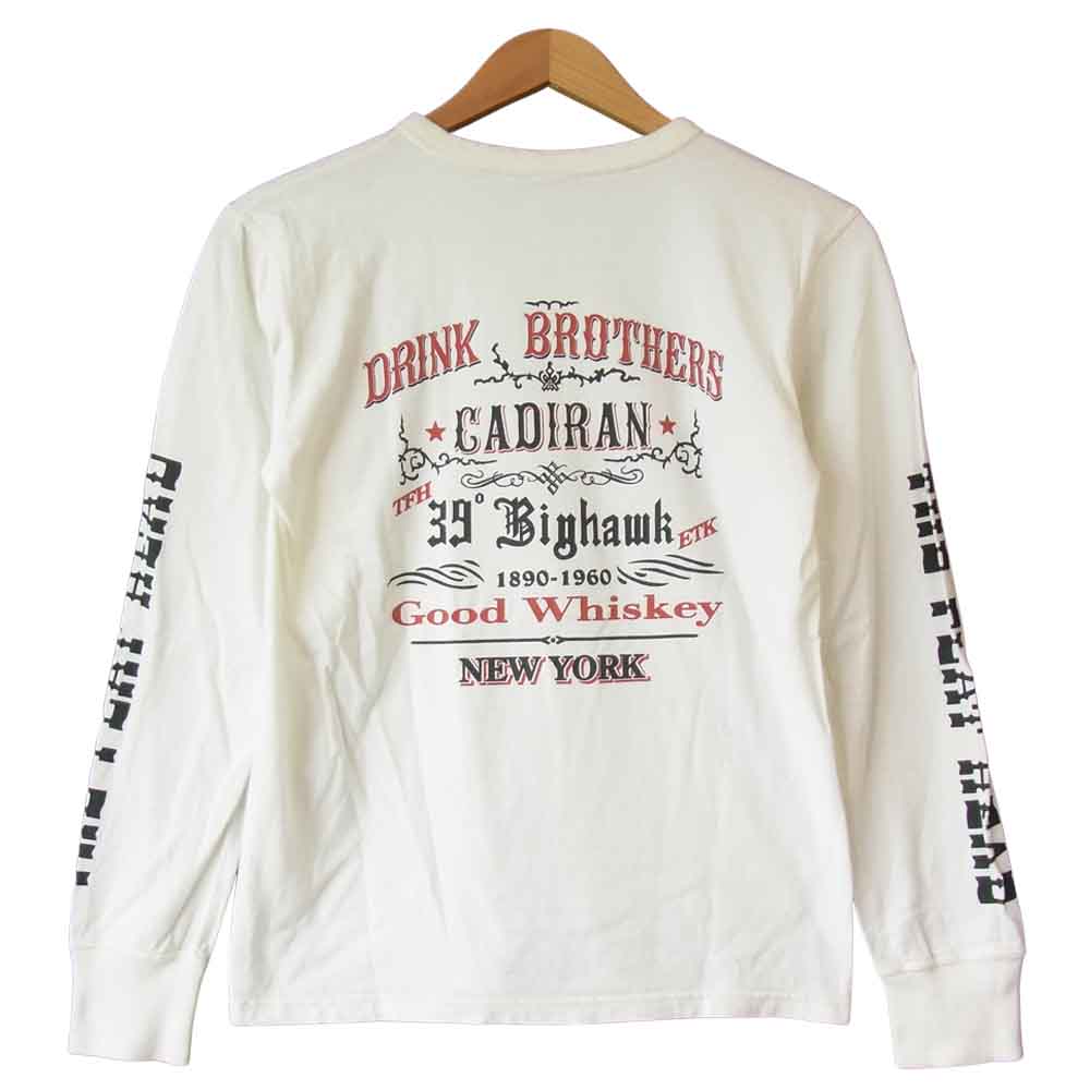 THE FLAT HEAD ザフラットヘッド プリント ロングスリーブ Tシャツ ロンT ホワイト系 38【中古】