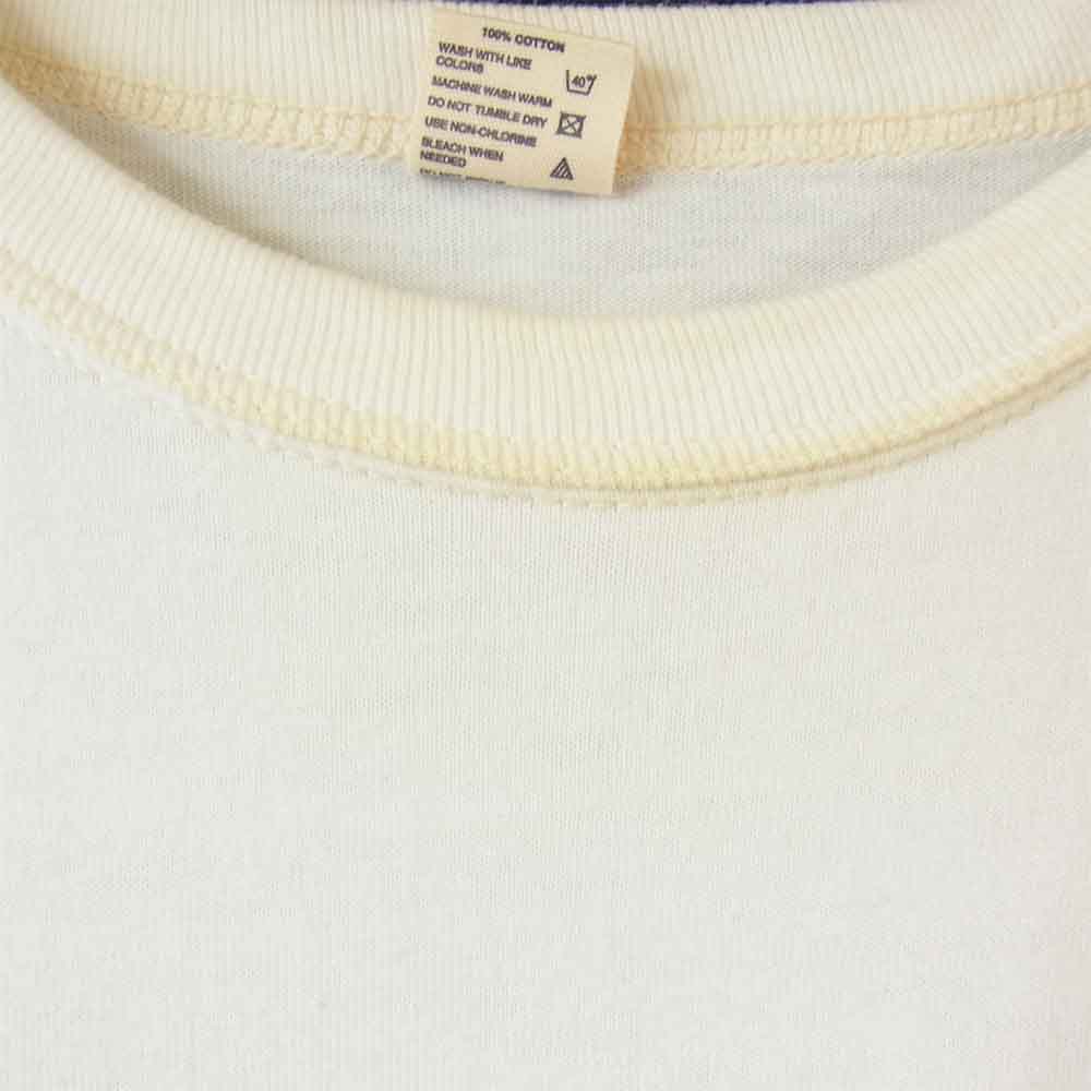 THE FLAT HEAD ザフラットヘッド プリント ロングスリーブ Tシャツ ロンT ホワイト系 38【中古】