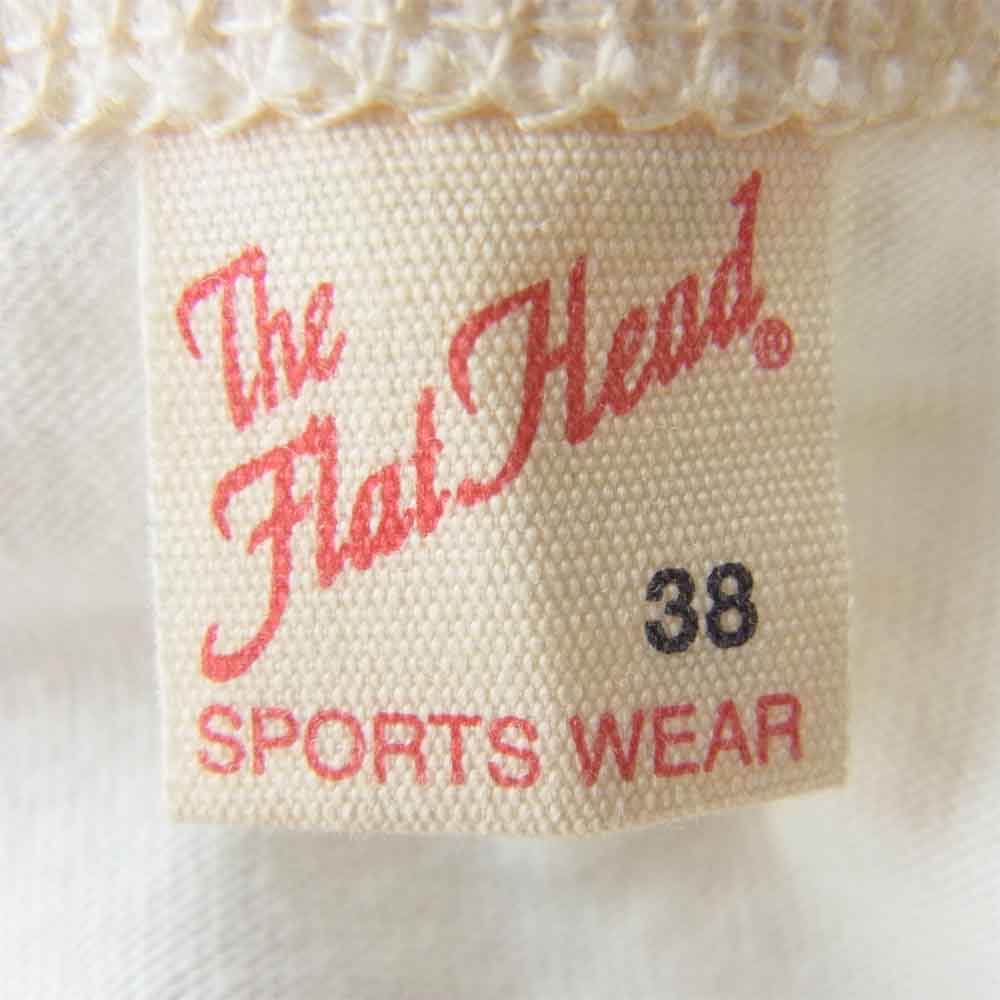 THE FLAT HEAD ザフラットヘッド プリント ロングスリーブ Tシャツ ロンT ホワイト系 38【中古】