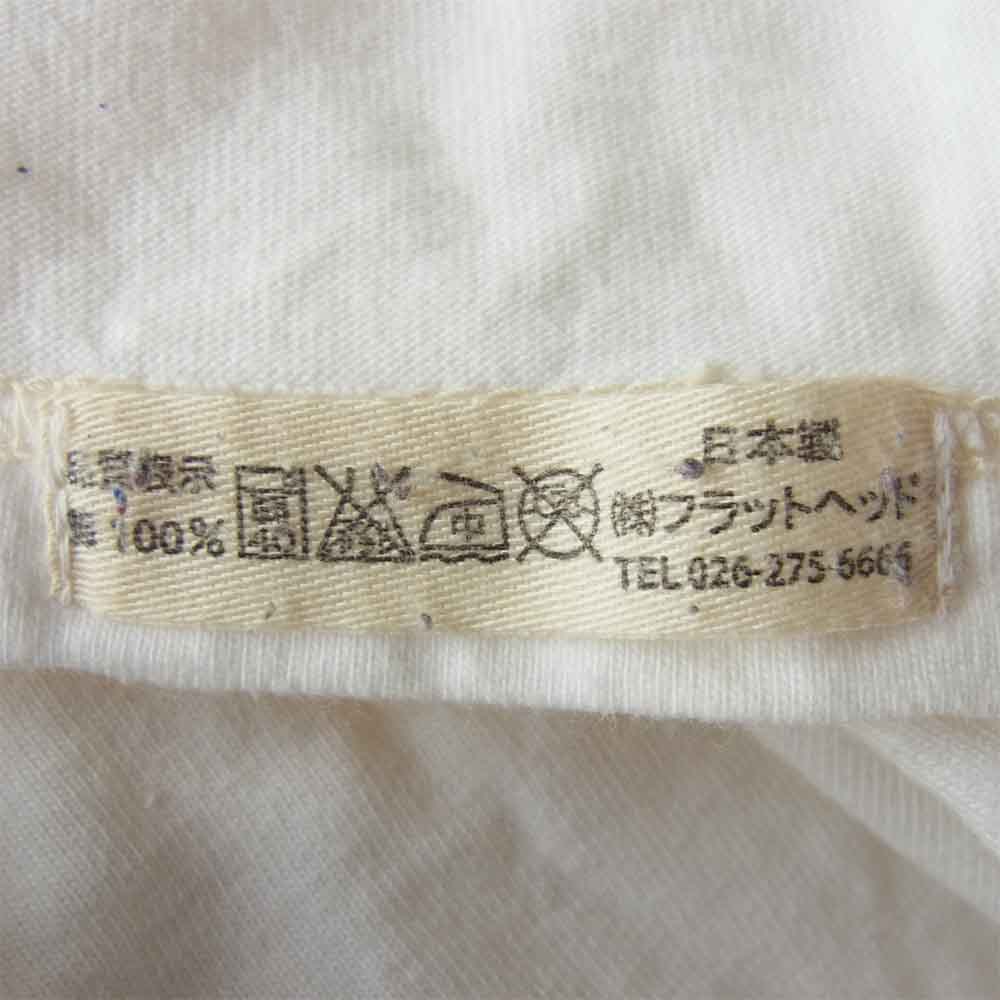 THE FLAT HEAD ザフラットヘッド プリント ロングスリーブ Tシャツ ロンT ホワイト系 38【中古】