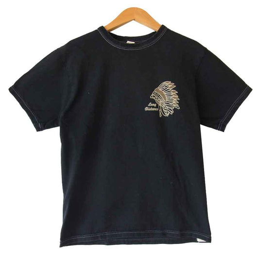 THE FLAT HEAD ザフラットヘッド PRINT S/S TEE プリント 半袖 ブラック系 38【中古】
