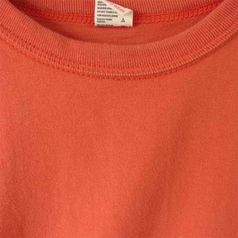 THE FLAT HEAD ザフラットヘッド プリント ロングスリーブ Tシャツ ロンT 朱色系 38【中古】